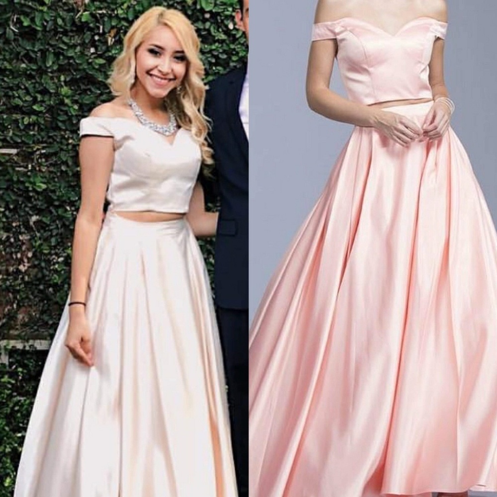 Two-Piece Champagne Dress/Evening Gown
